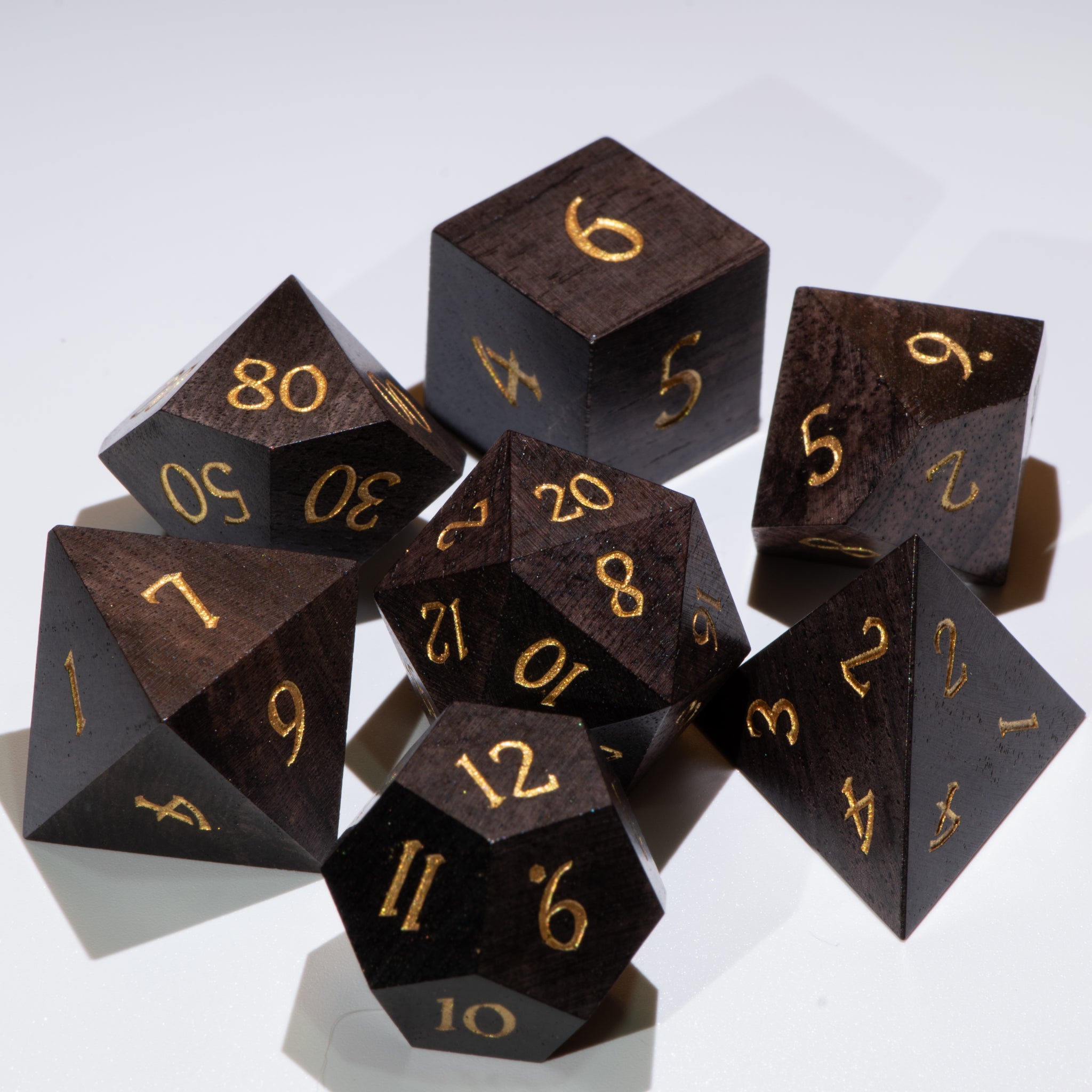 Blackwood Monarch Dice Set (Ebony Wood, Limited Edition)