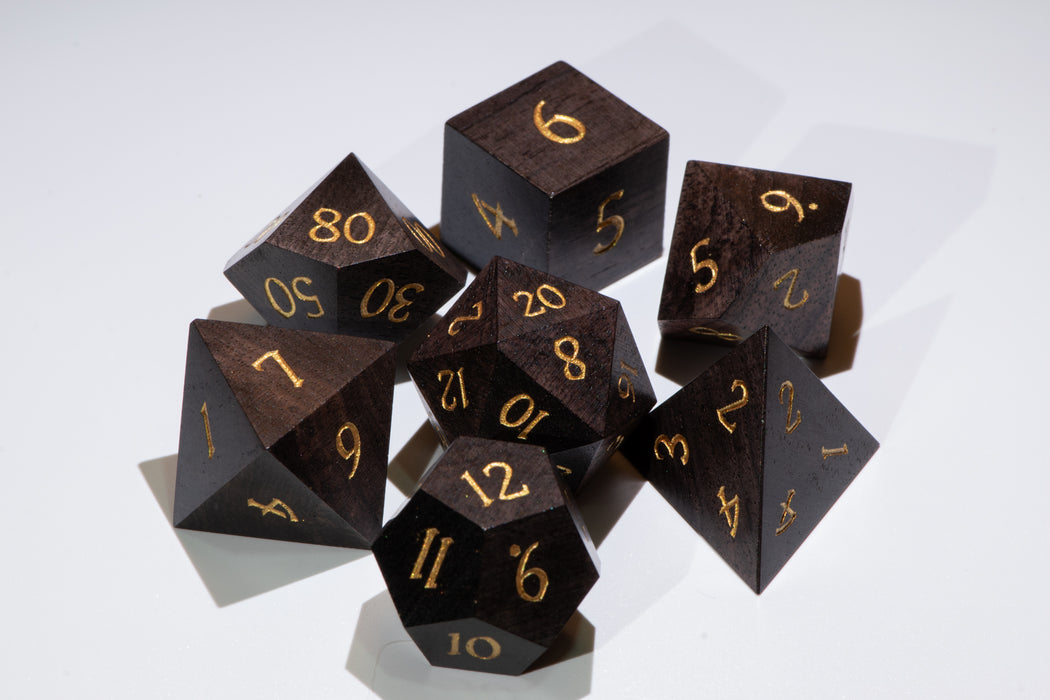 Blackwood Monarch Dice Set (Ebony Wood, Limited Edition)