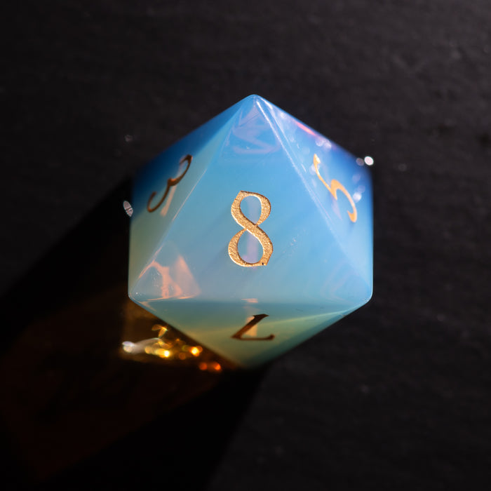 Opalite Gemstone Dice Set d8 - Gemstone Dice