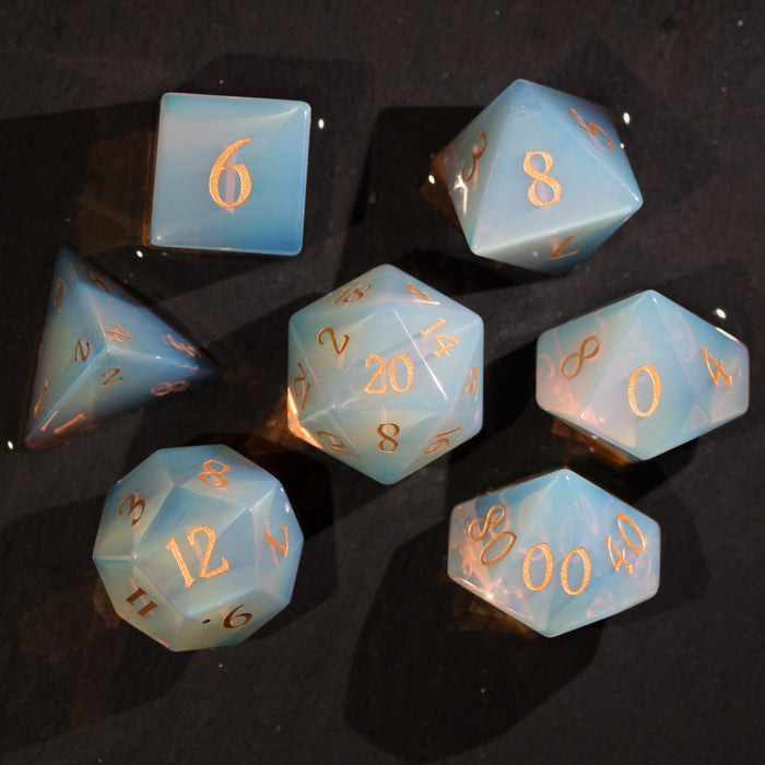 Opalite Gemstone Dice Set - Gemstone Dice