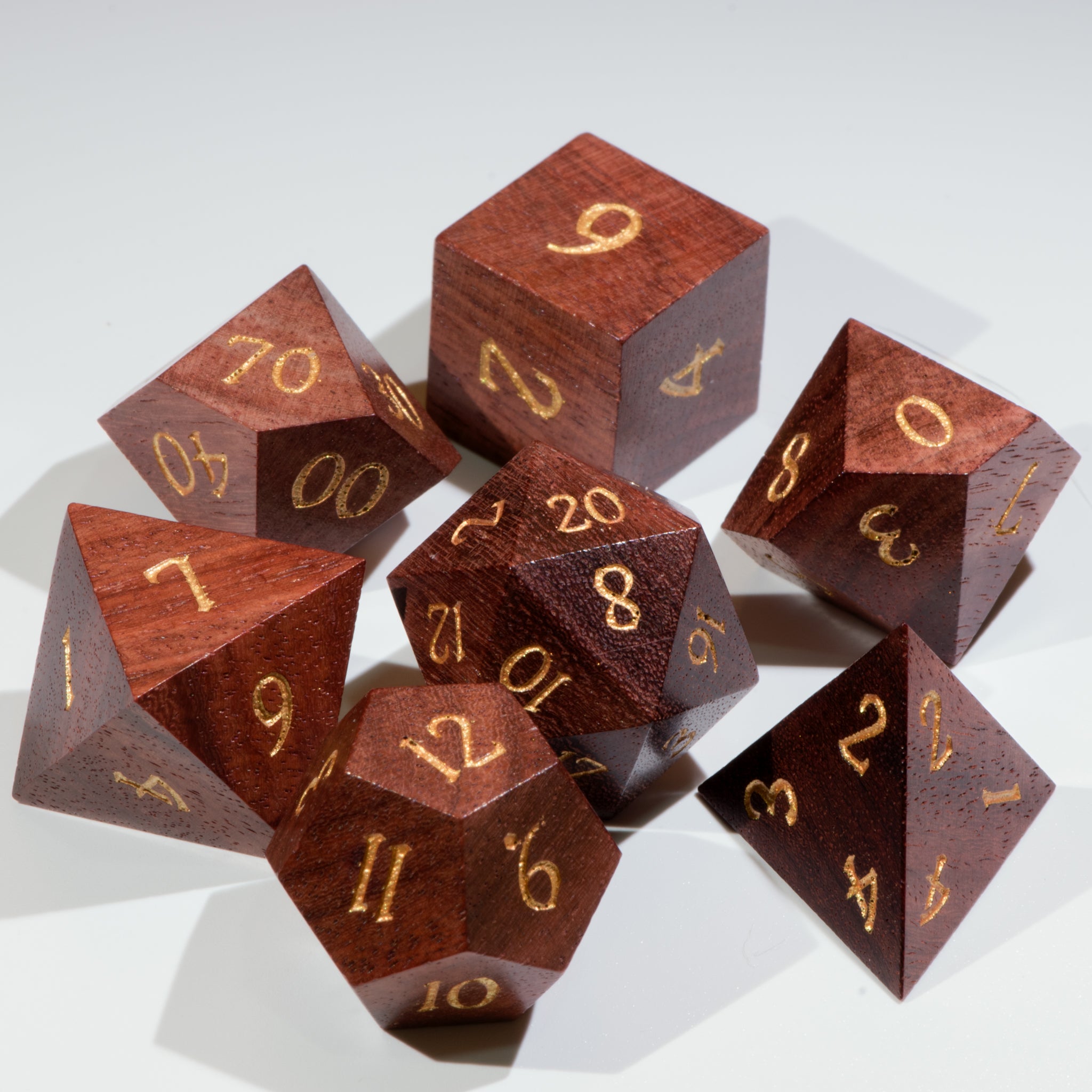 Emberheart Dice Set (Padauk Wood, Limited Edition)